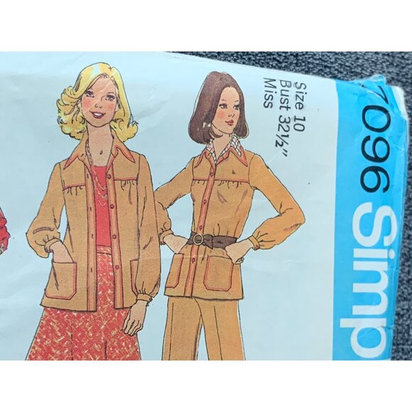Simplicity Misses Shirt Jacket Pants Sewing Pattern sz 10 7096 - uncut - Picture 4 of 11